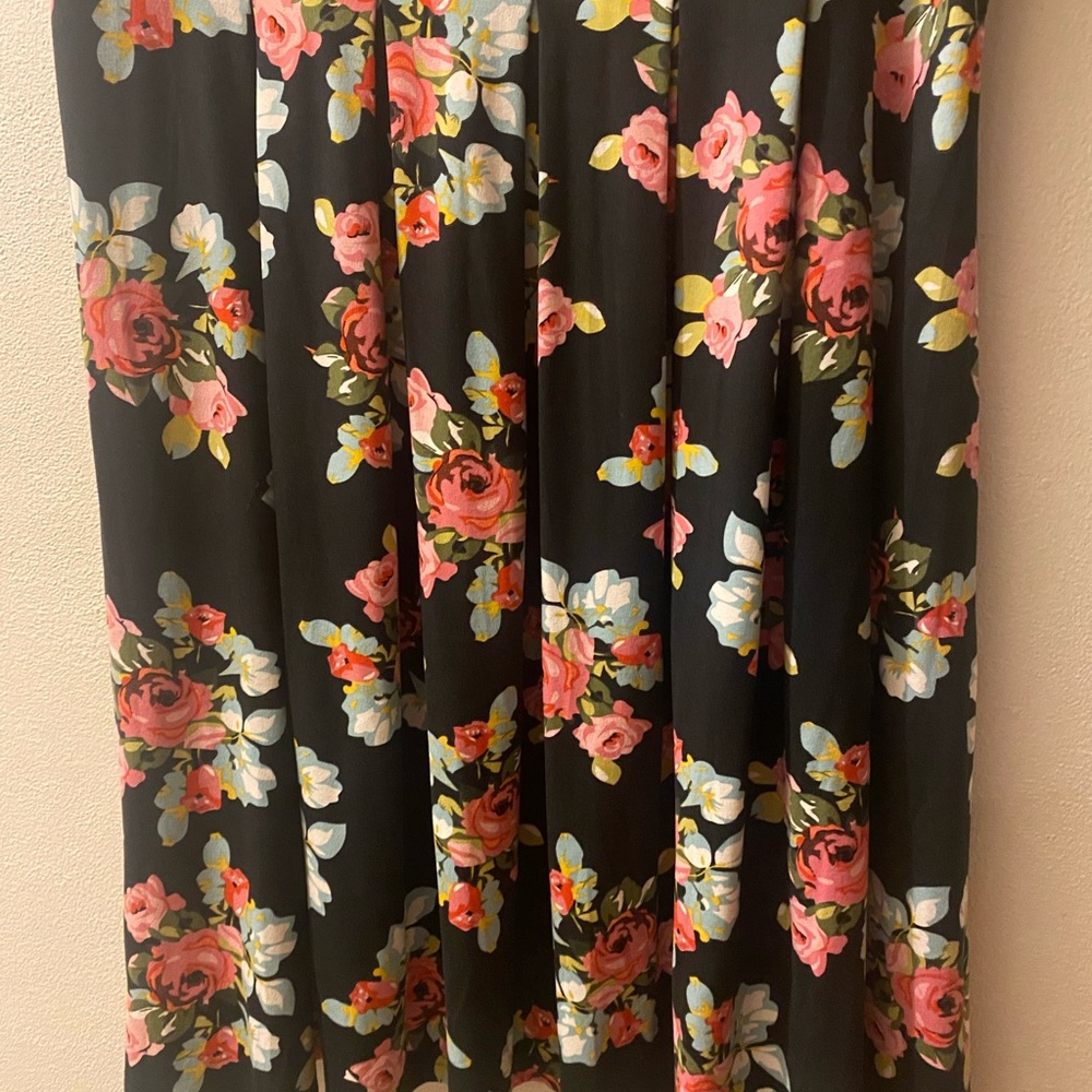 Women’s 3X Floral Black Dress with pockets - Picture 3 of 11